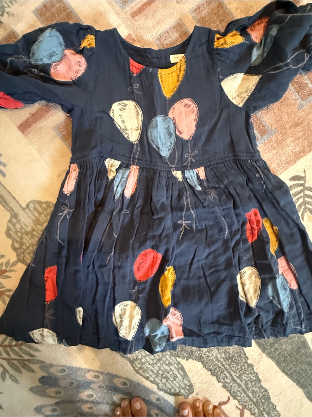 Pink Chicken Navy Balloon-Print Wide-Leg Jumpsuit
